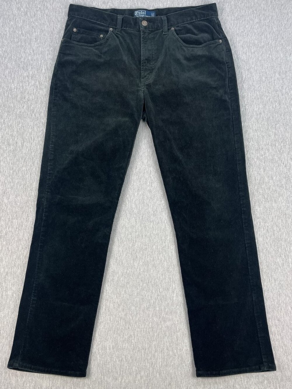 Vintage Polo Ralph Lauren Corduroy Pants Mens 34R (34x31) Black Wide Wale NICE